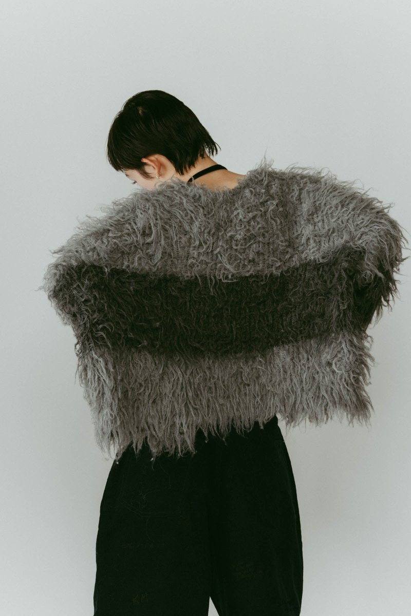 shaggy cardigan/gray,pink - KNUTH MARF