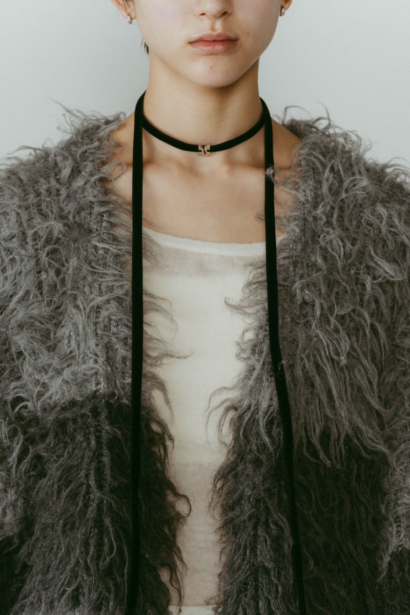 shaggy cardigan/gray,pink - KNUTH MARF