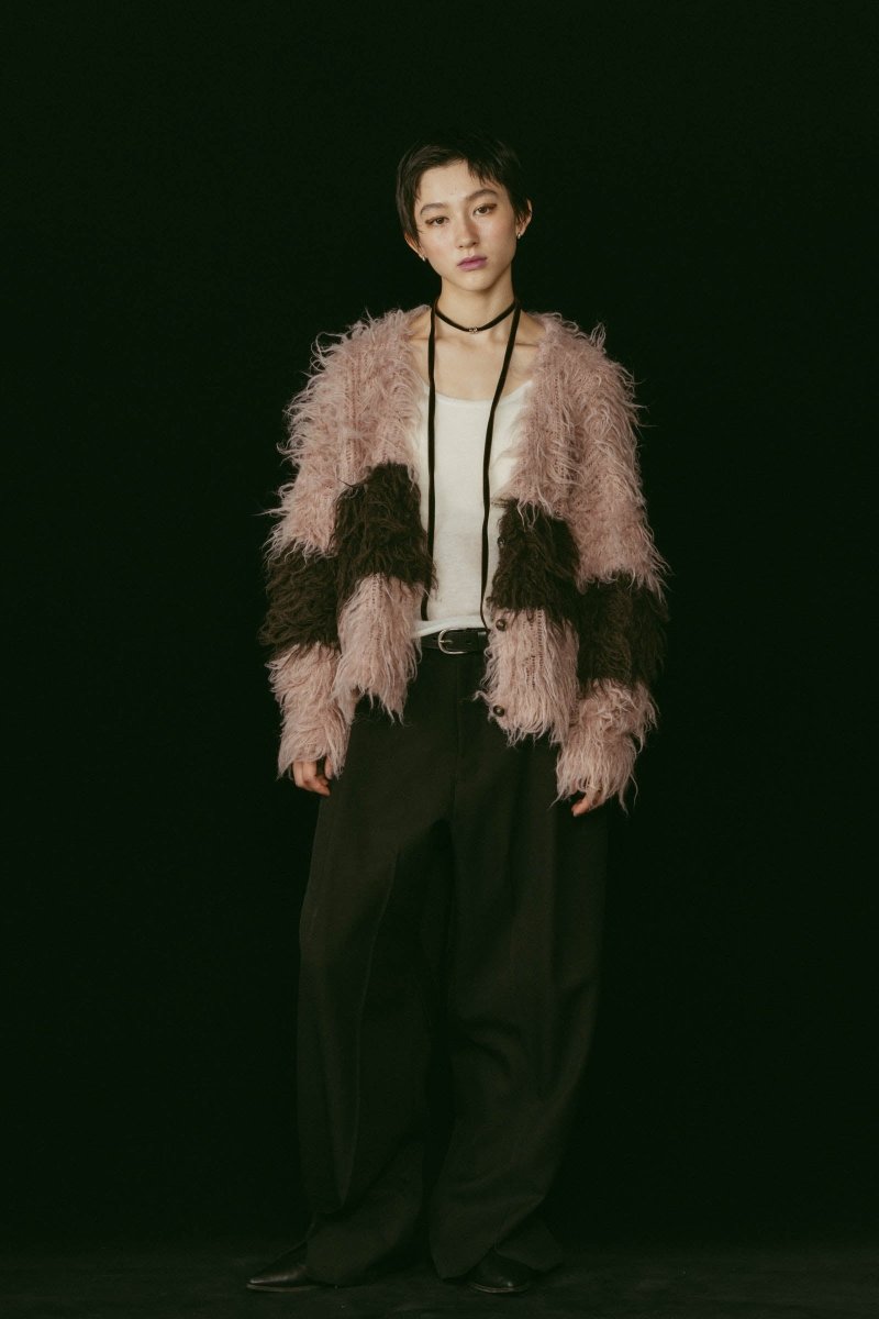 shaggy cardigan/gray,pink - KNUTH MARF