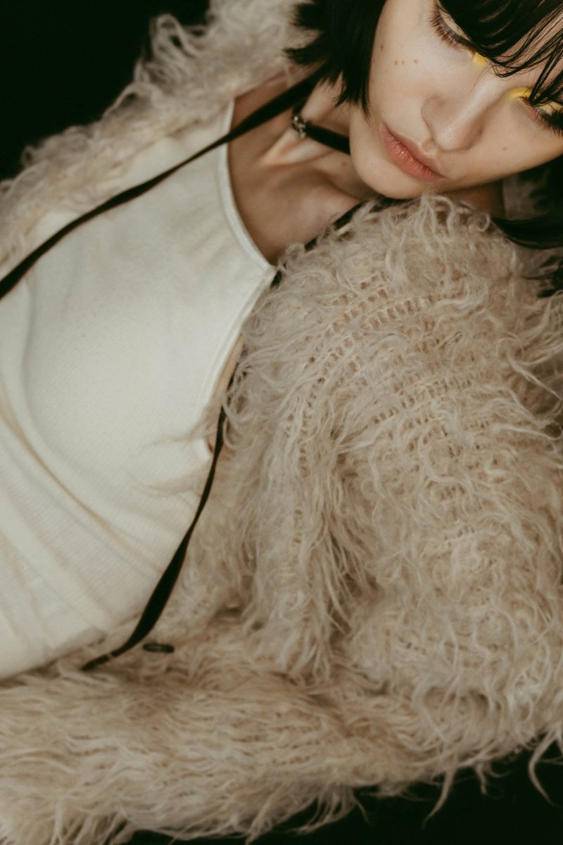 shaggy cardigan/lightbeige - KNUTH MARF