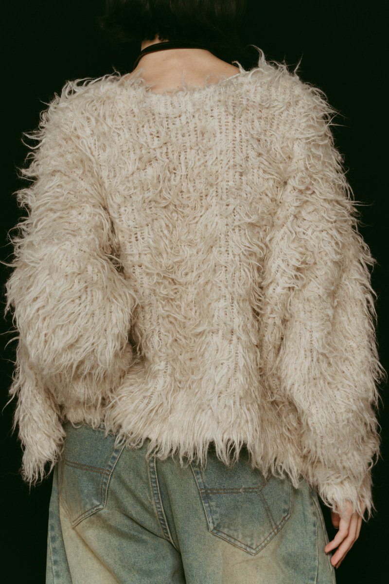 shaggy cardigan/lightbeige - KNUTH MARF