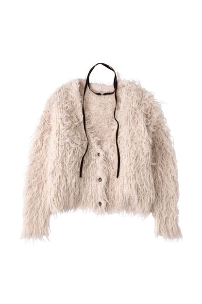 shaggy cardigan/lightbeige - KNUTH MARF
