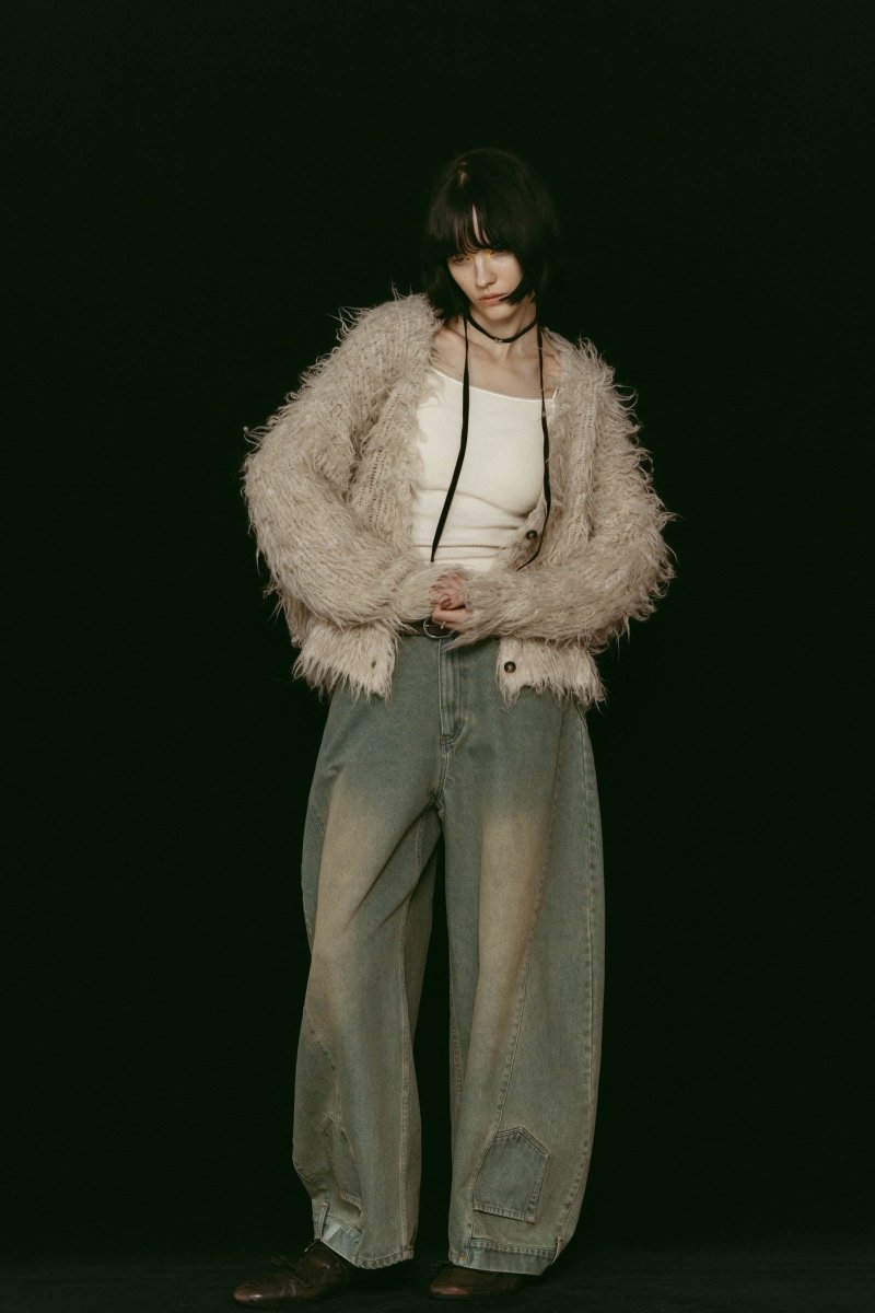shaggy cardigan/lightbeige - KNUTH MARF