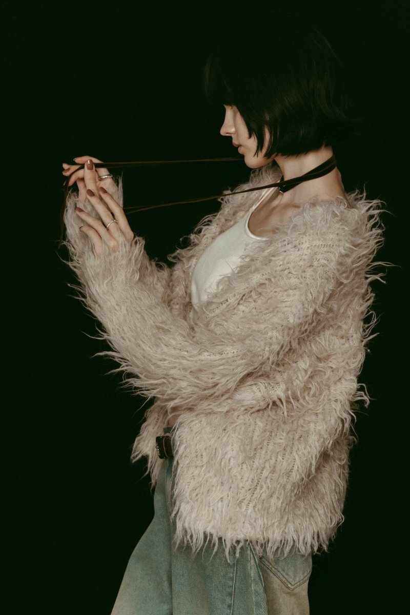 shaggy cardigan/lightbeige - KNUTH MARF