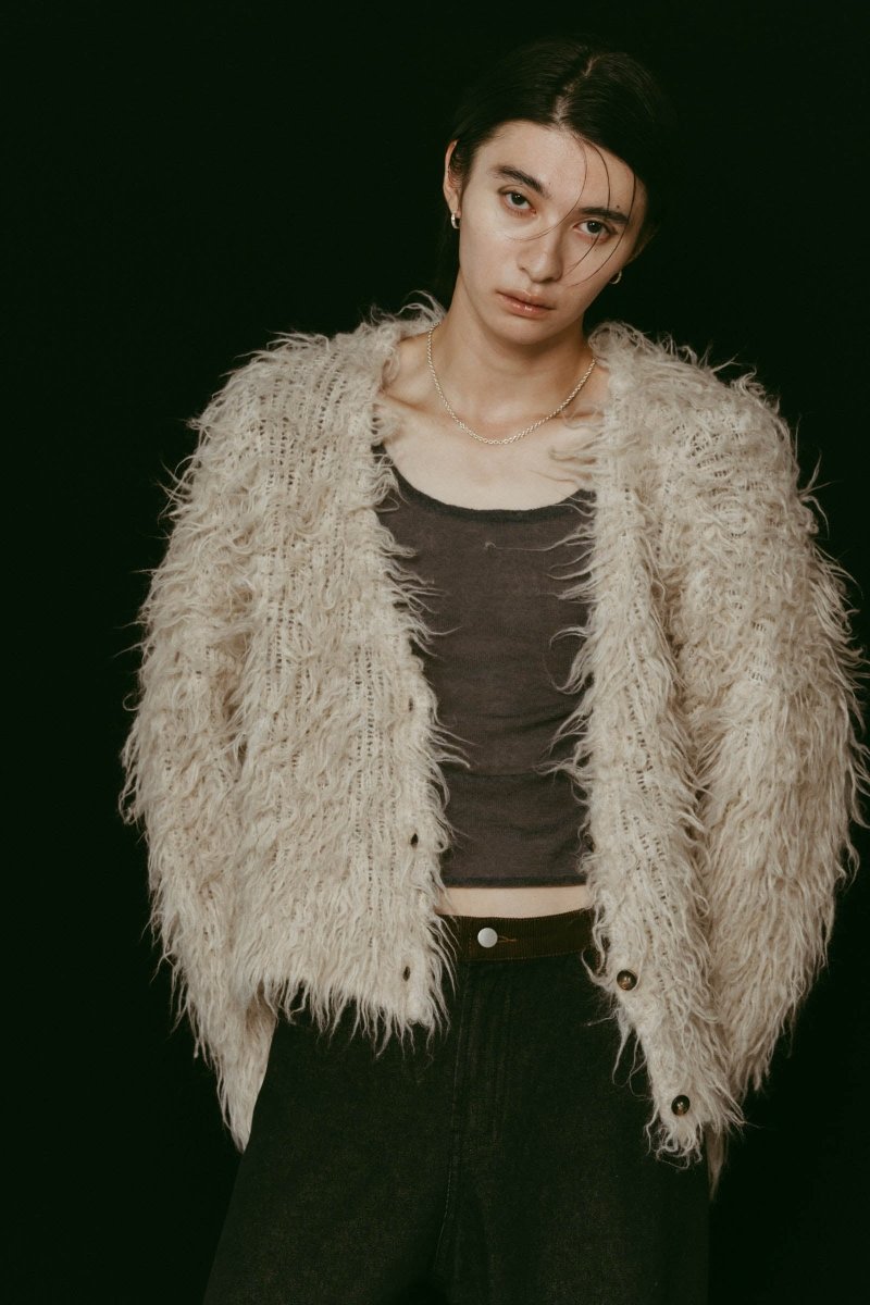 shaggy cardigan/lightbeige - KNUTH MARF