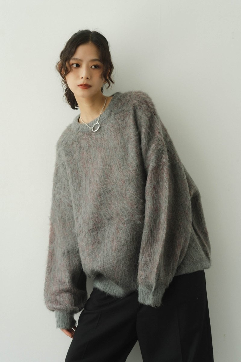 shaggy flower knit(unisex)/gray - KNUTH MARF