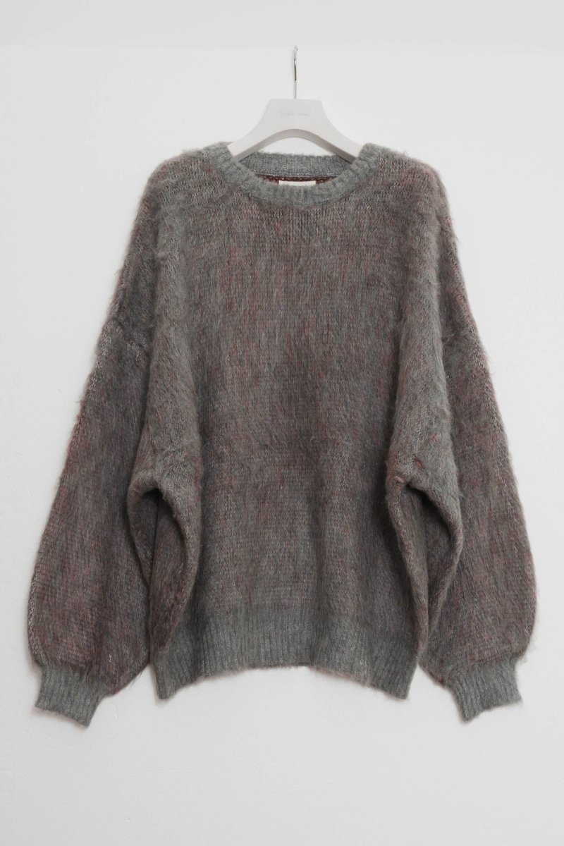 shaggy flower knit(unisex)/gray - KNUTH MARF