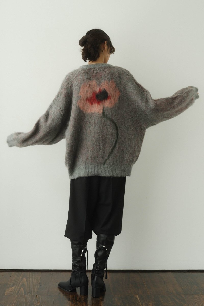 shaggy flower knit(unisex)/gray - KNUTH MARF