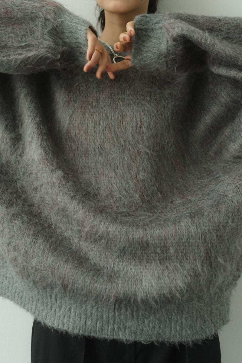 shaggy flower knit(unisex)/gray - KNUTH MARF