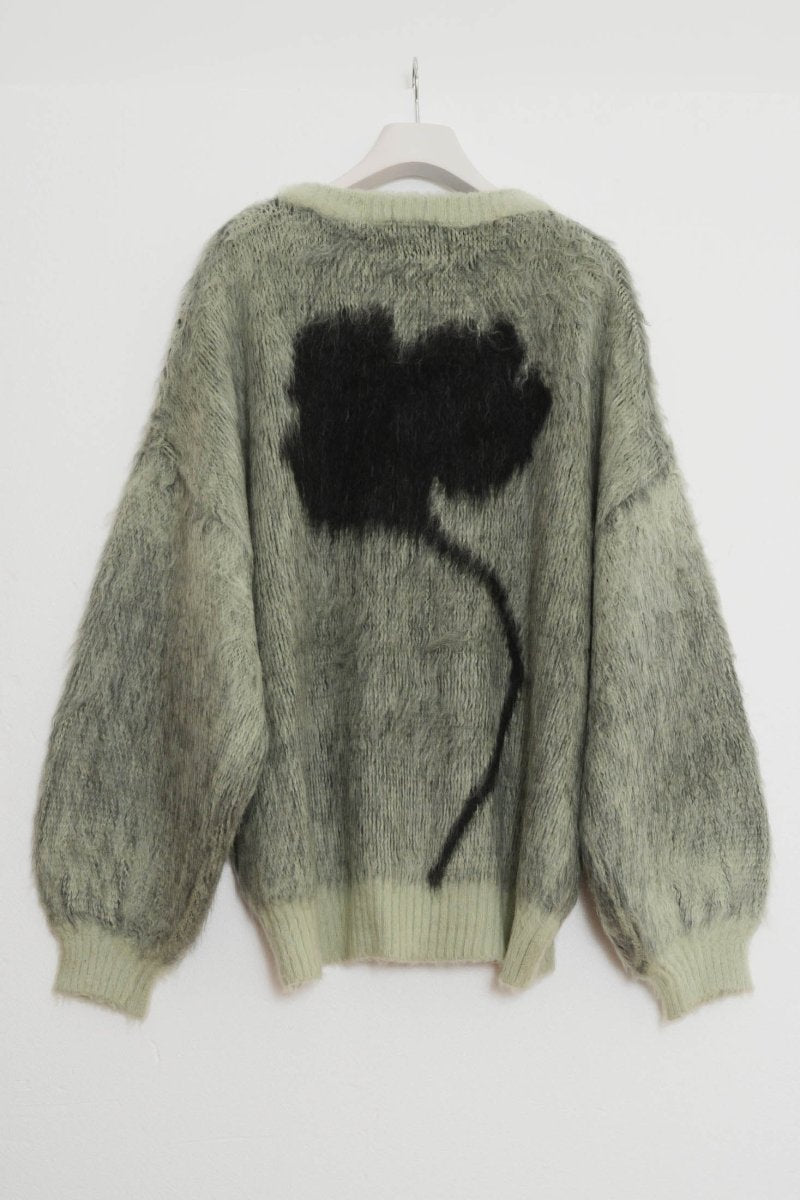 shaggy flower knit(unisex)/green - KNUTH MARF