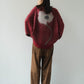 shaggy flower knit(unisex)/red - KNUTH MARF