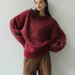 shaggy flower knit(unisex)/red - KNUTH MARF