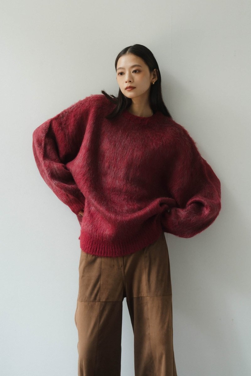 shaggy flower knit(unisex)/red - KNUTH MARF