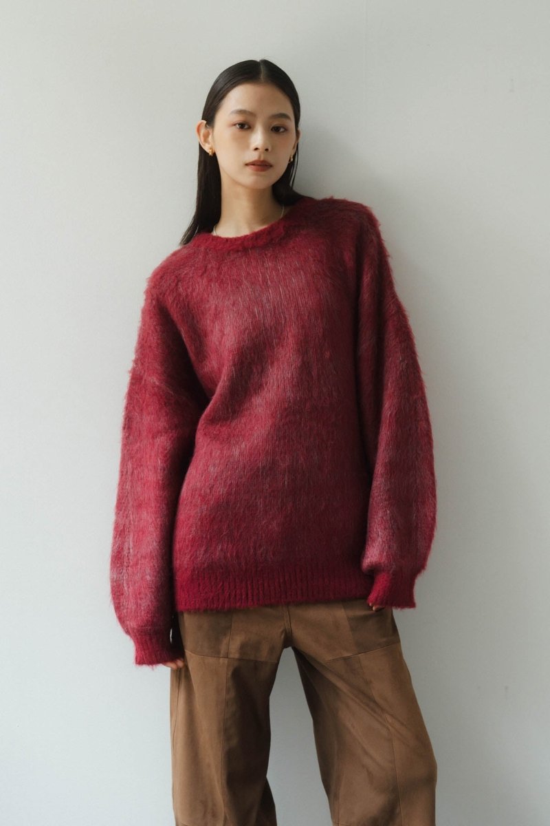 shaggy flower knit(unisex)/red - KNUTH MARF