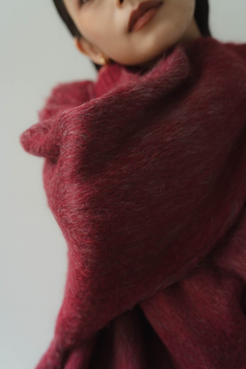 shaggy flower knit(unisex)/red - KNUTH MARF