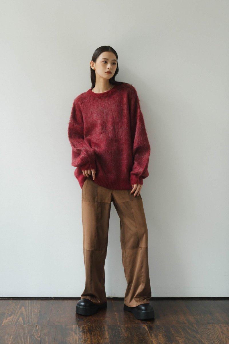 shaggy flower knit(unisex)/red - KNUTH MARF