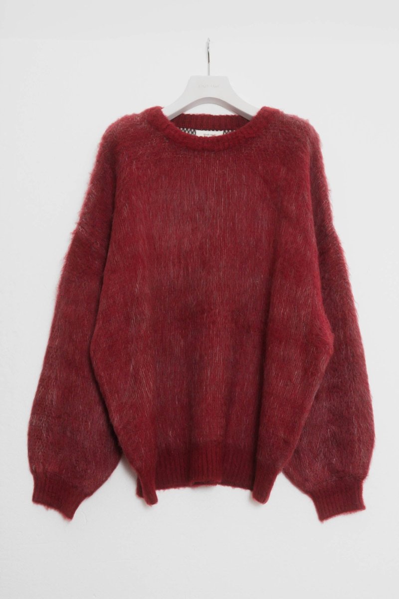 shaggy flower knit(unisex)/red - KNUTH MARF