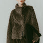 shaggy stand collar coat/gray - KNUTH MARF