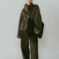 shaggy stand collar coat/gray - KNUTH MARF