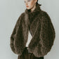 shaggy stand collar coat/gray - KNUTH MARF