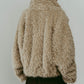 shaggy stand collar coat/ivory - KNUTH MARF