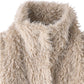 shaggy stand collar coat/ivory - KNUTH MARF
