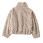 shaggy stand collar coat/ivory - KNUTH MARF