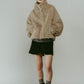 shaggy stand collar coat/ivory - KNUTH MARF