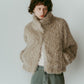 shaggy stand collar coat/ivory - KNUTH MARF