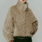 shaggy stand collar coat/ivory - KNUTH MARF