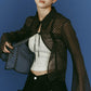 sheer collared blouse/black - KNUTH MARF