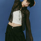 sheer collared blouse/black - KNUTH MARF