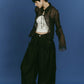 sheer collared blouse/black - KNUTH MARF