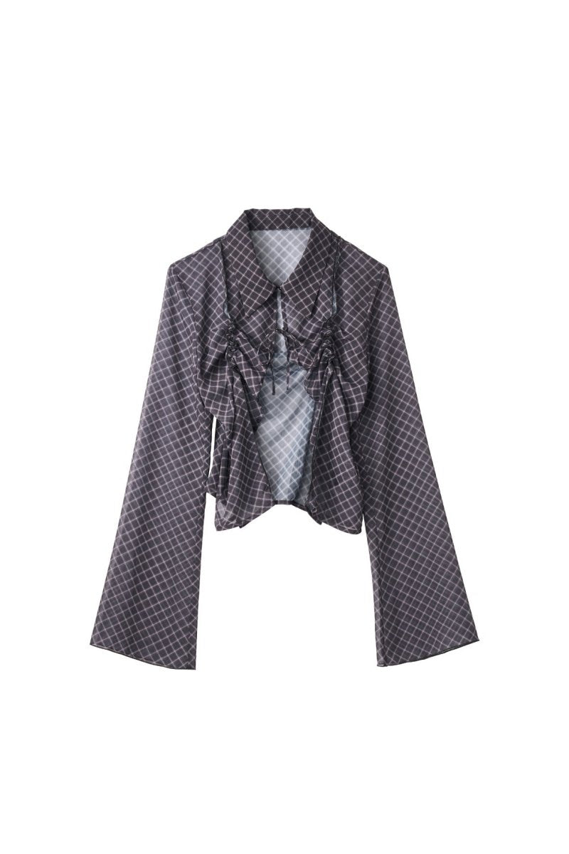sheer collared blouse/black | KNUTH MARF