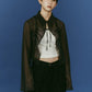 sheer collared blouse/black - KNUTH MARF