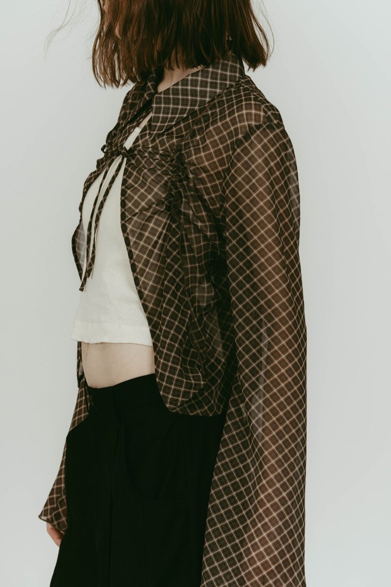 sheer collared blouse/vintageyellow - KNUTH MARF