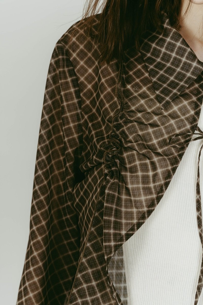 sheer collared blouse/vintageyellow - KNUTH MARF