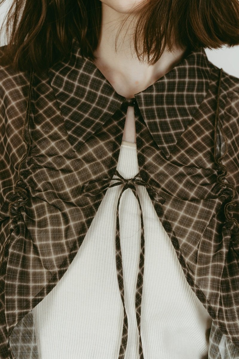 sheer collared blouse/vintageyellow | KNUTH MARF