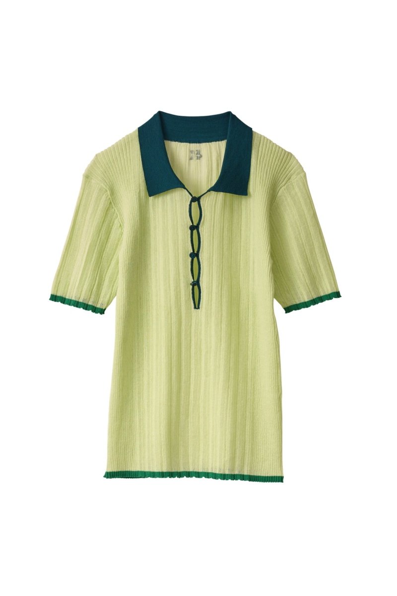 sheer polo knit /3color