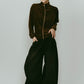 shirt wrap denim pants/black - KNUTH MARF