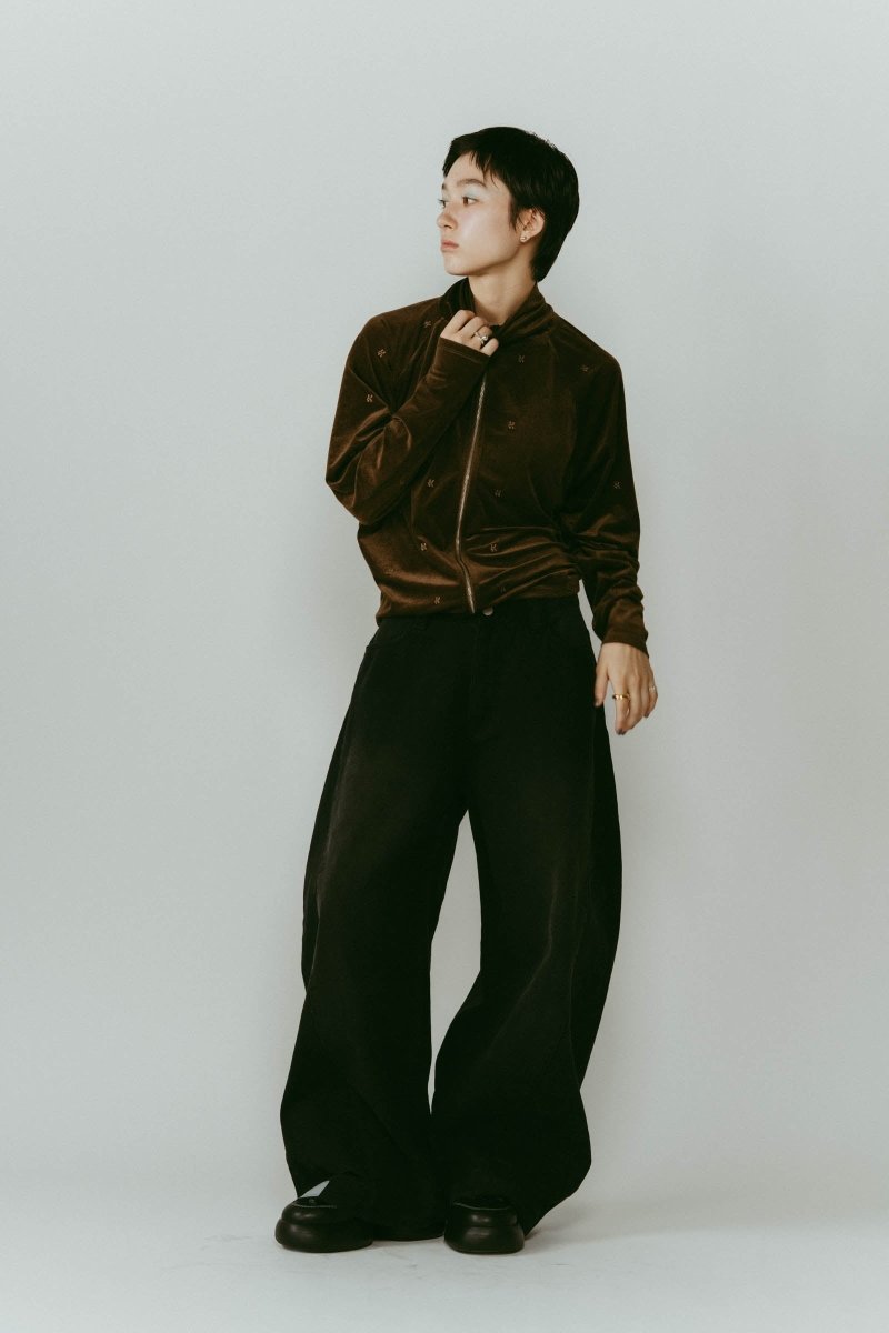 shirt wrap denim pants/black - KNUTH MARF