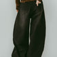 shirt wrap denim pants/black - KNUTH MARF