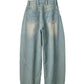 shirt wrap denim pants/black,blue - KNUTH MARF