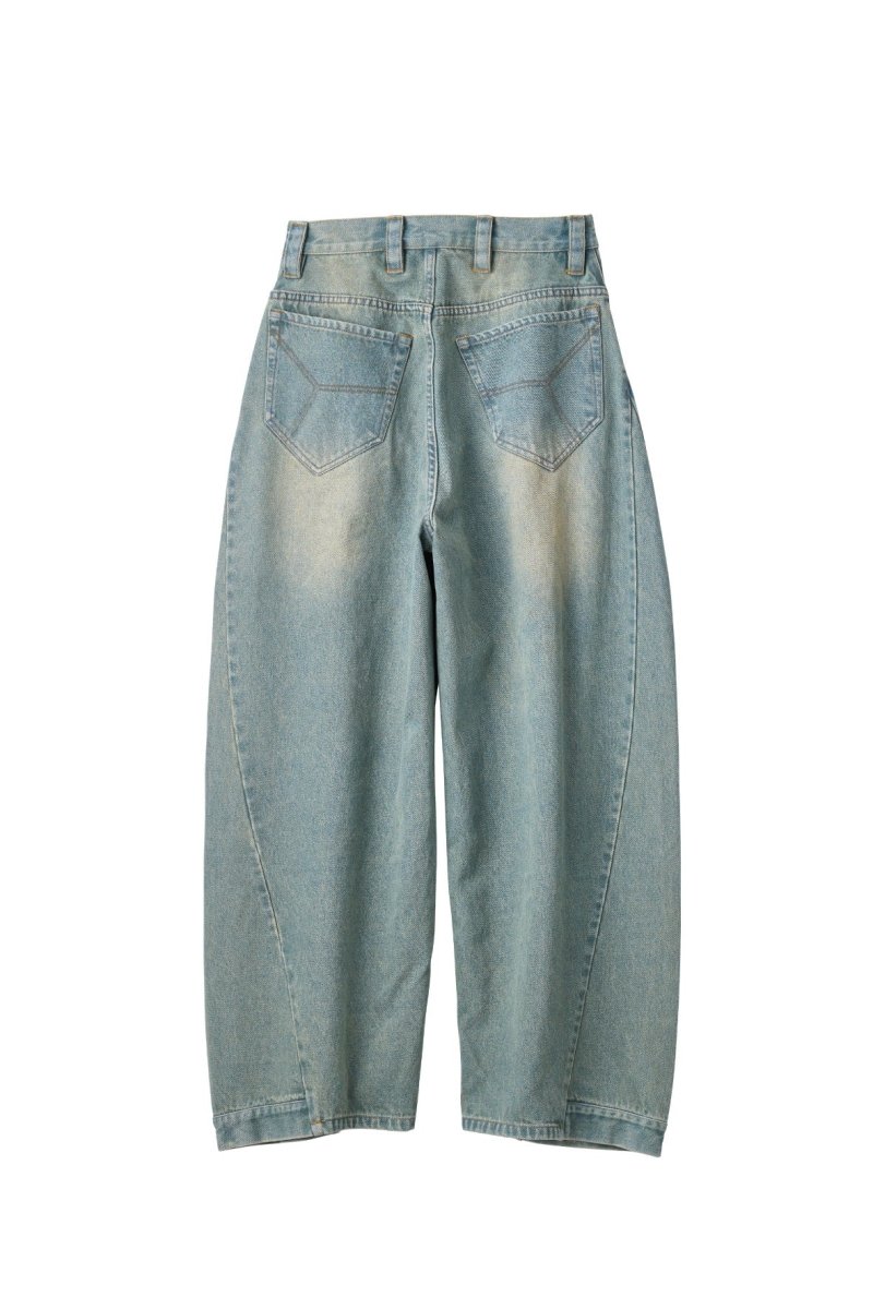 shirt wrap denim pants/black,blue - KNUTH MARF