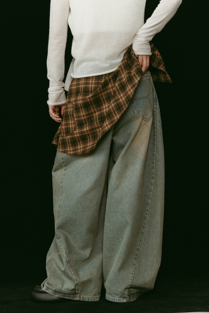 shirt wrap denim pants/blue - KNUTH MARF