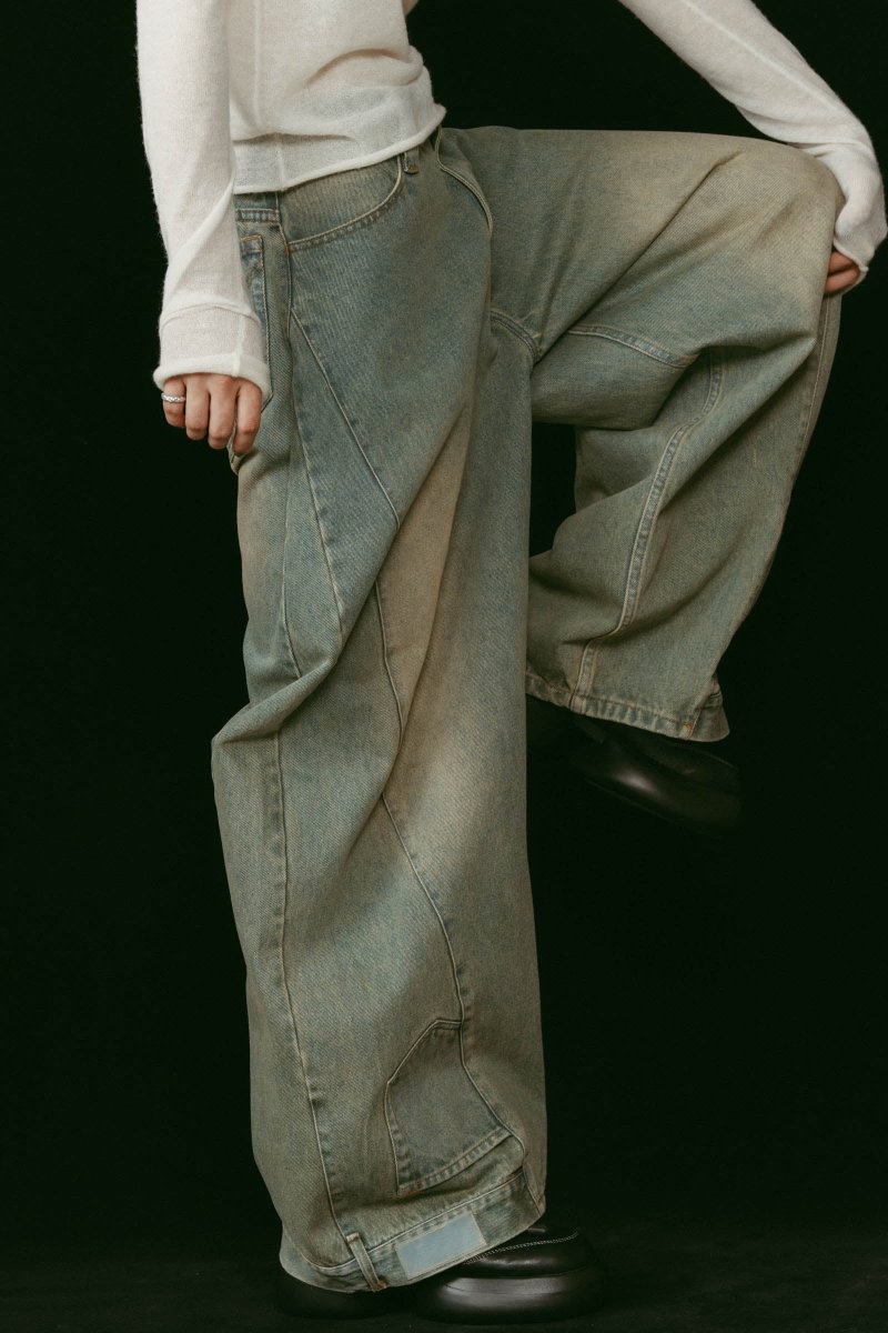 shirt wrap denim pants/blue - KNUTH MARF