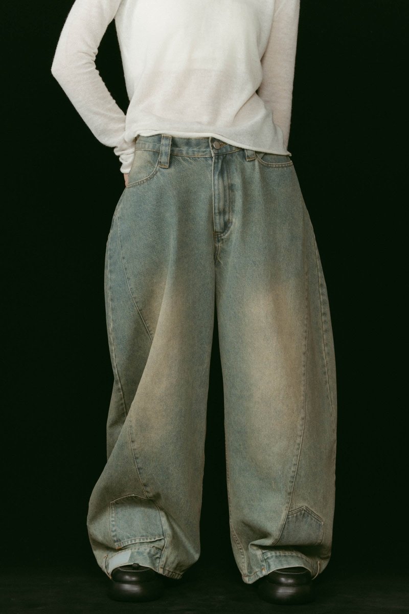 shirt wrap denim pants/blue - KNUTH MARF