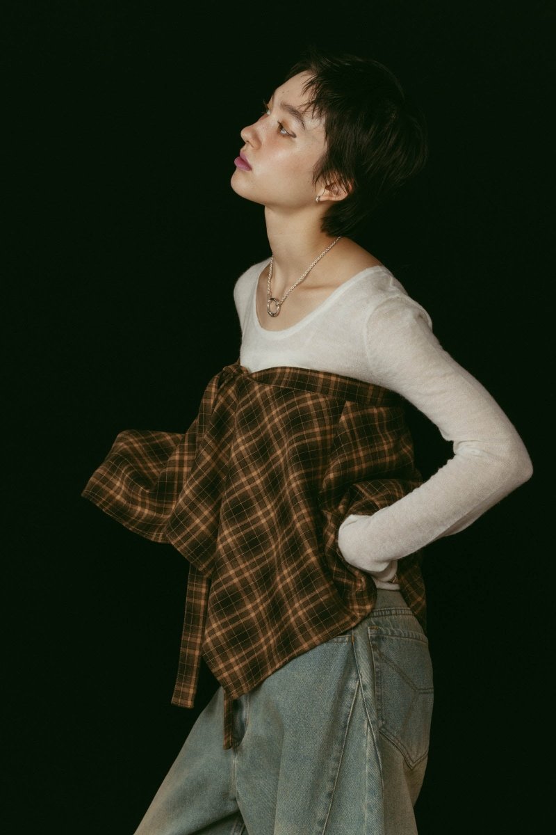 shirt wrap denim pants/blue - KNUTH MARF