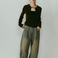 shirt wrap denim pants/blue - KNUTH MARF