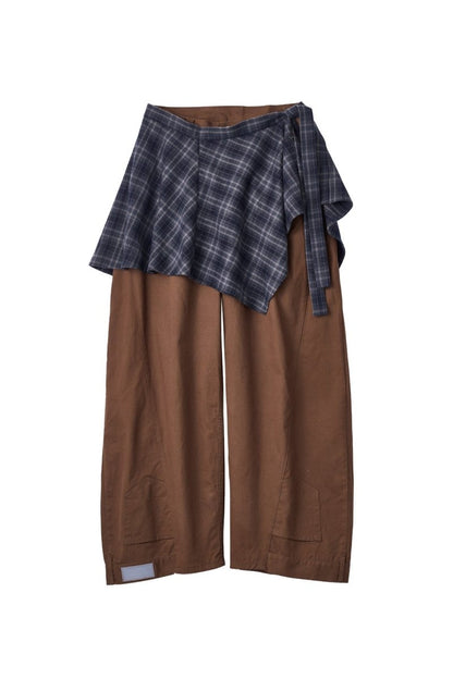 shirt wrap denim pants/brown - KNUTH MARF